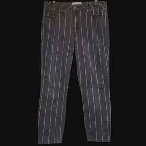 RSQ Jeans High Rise Ankle Skinny Charcoal with White Pinstripes Womens 13 / W31